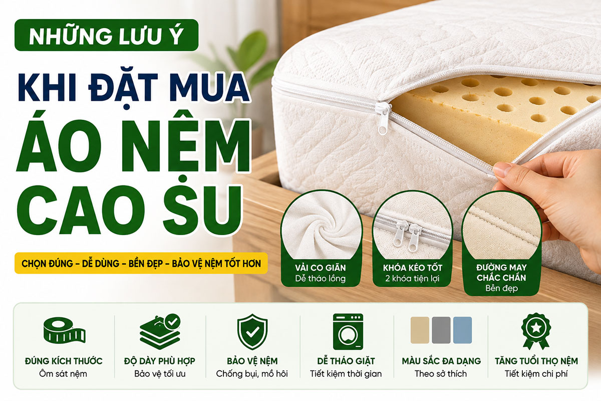 lưu ý khi mua áo nệm cao su